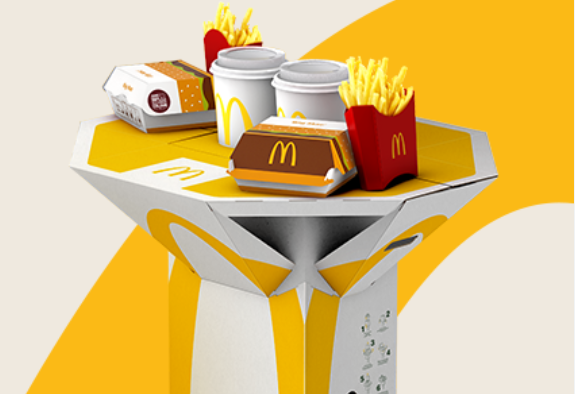 McDonald's corrugated table packaging