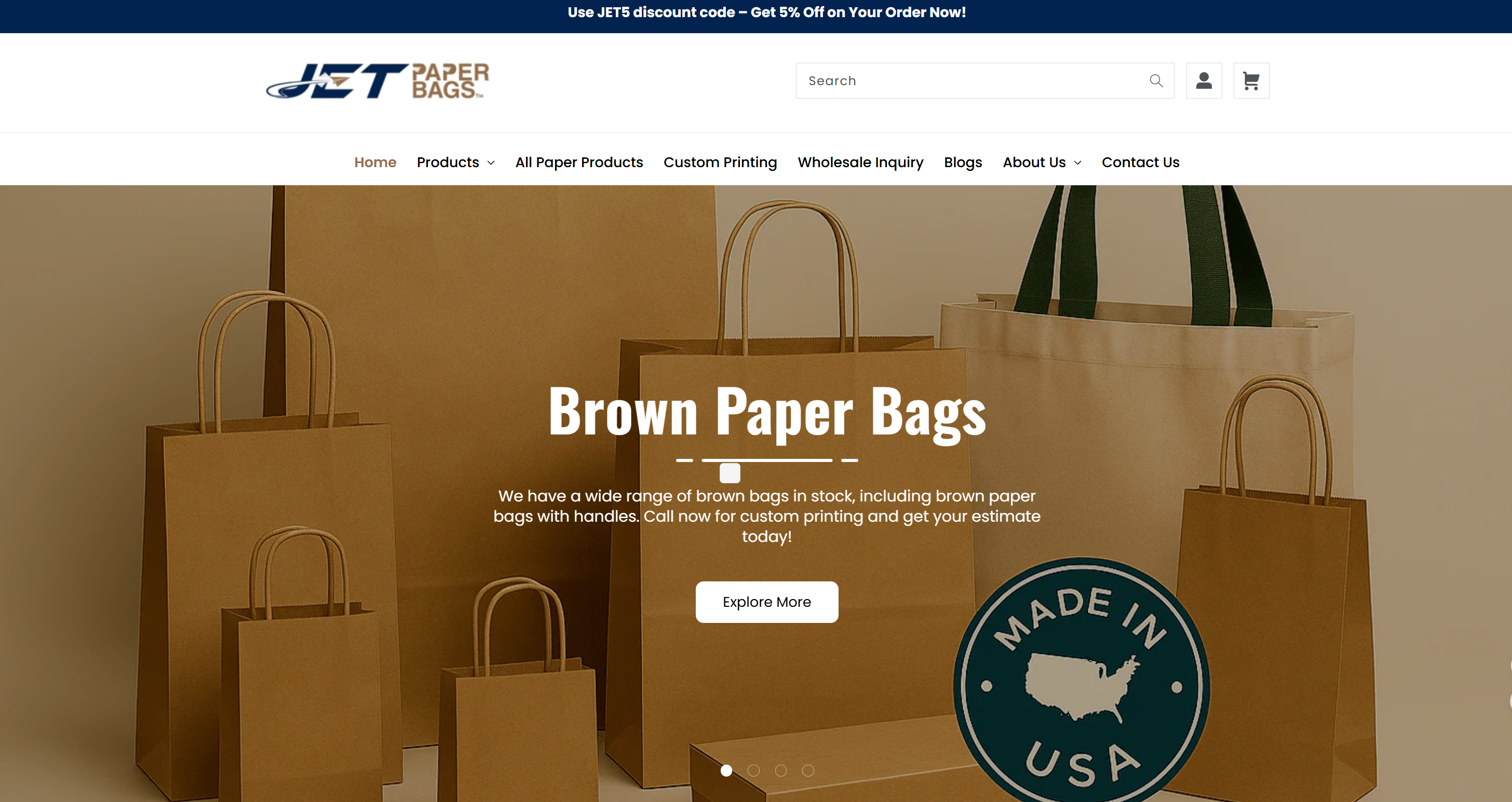 Jet Paper Bags premium kraft packaging factory