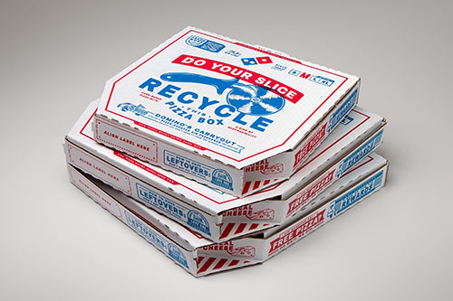 Domino's recycle pizza boxes