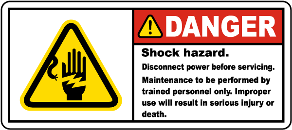 Shock hazard label Warning Label